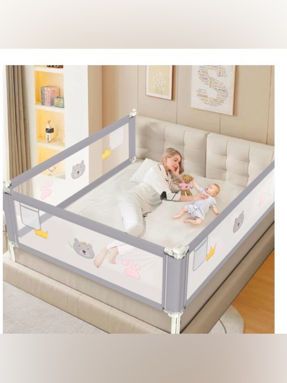Bed Rail for Toddlers, Kids Safety Baby Height Adjustable